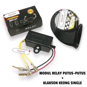 PAKET COD Modul Relay putus - putus + klakson standar dan klakson keong single Universal semua motor dan mobil bisa pakai