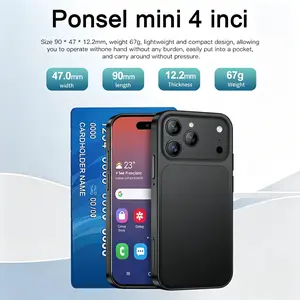 hp mini Smartphone ip17pro max mini phone ram 8/512GB jaringan 3G/4G Garansi ponsel mini 4 inci