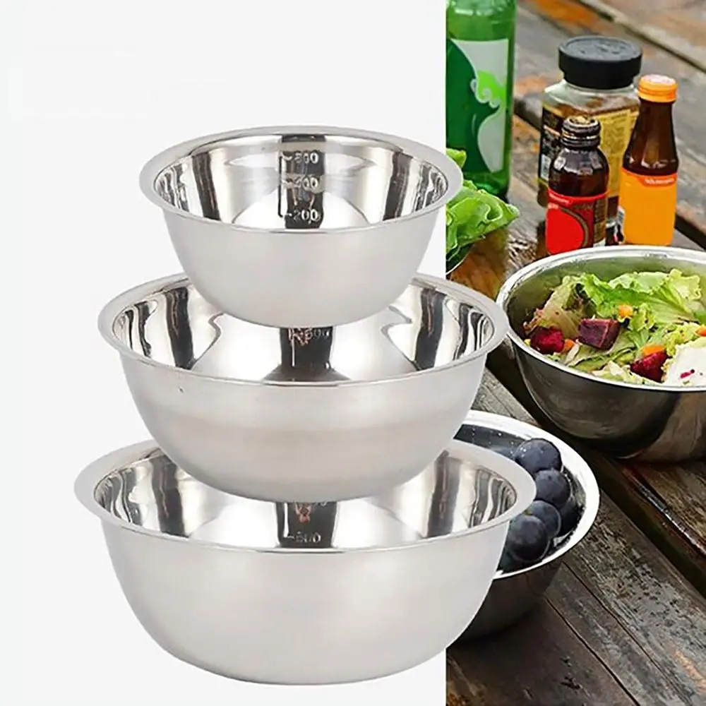 Easy-Grip Stainless Steel Mixing Bowls Basin Pot Nesting Bowls Soup Plate Food Prep Bowls Cooking