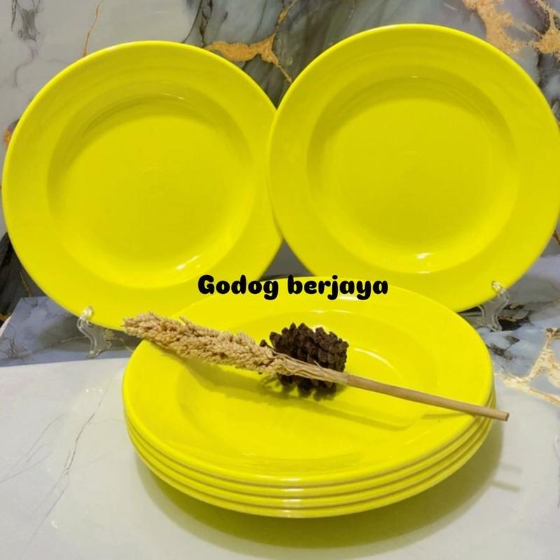 Promo 1 Lusin Piring Melamin Asli SNI Model Bulat Besar Dan Tahan Panas 6