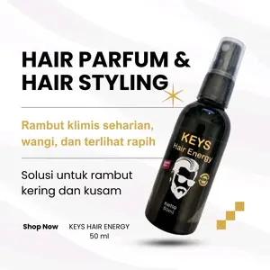 Minyak Rambut Pria Keys Hair Energy Soft 50 ml - Klimis & Wangi Seharian - Kering, Sisir, Perawatan