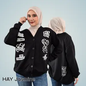 Sweater Unisex Wanita Pria GOOD HABITS Cardigan Outer Jaket bisa COD