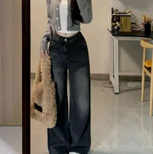 Celana Jeans BAGGY JEANS Hightwaist Loose Pants Baggy Jeans Korean Style-SLIMLOVA