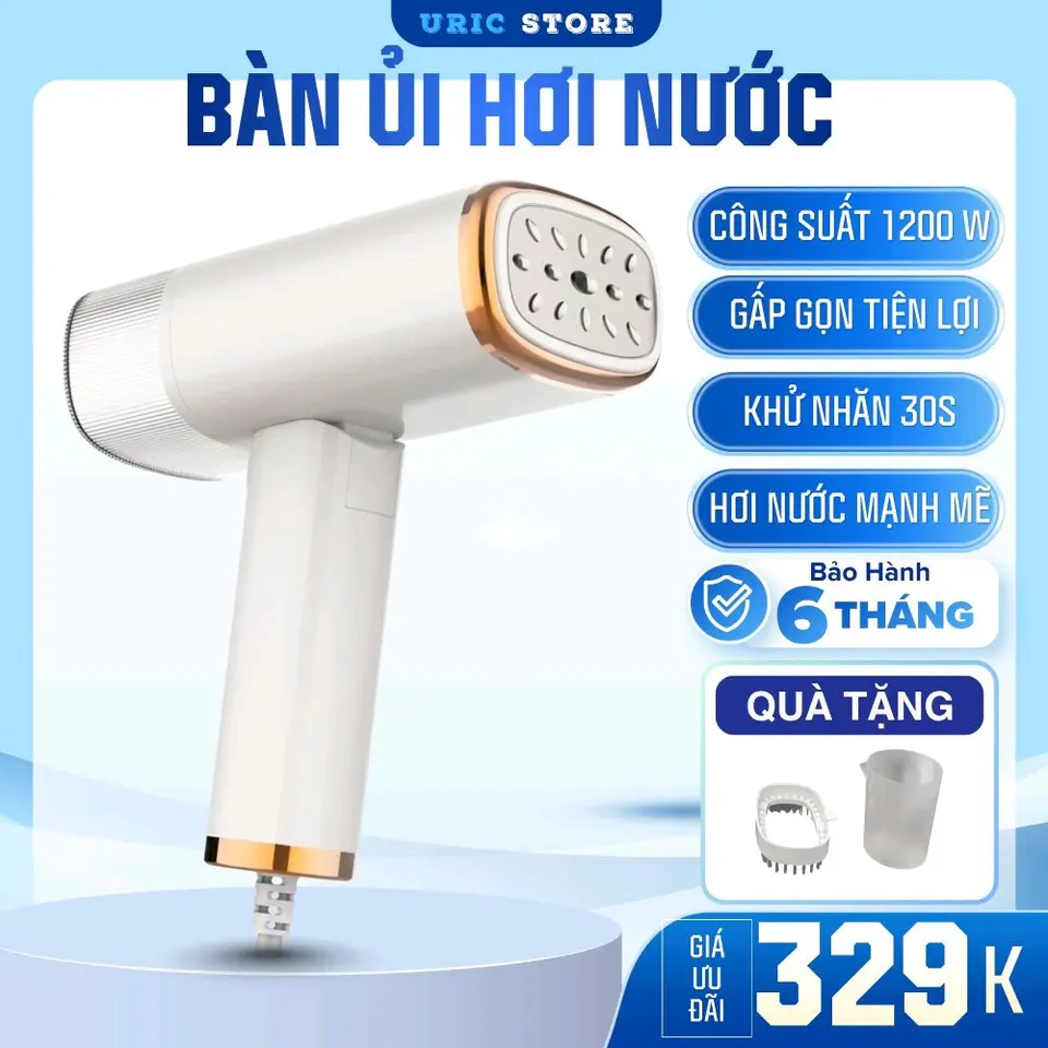 Bàn Ủi Hơi Nước Cầm Tay Mini 1000W – Gấp Gọn, Hơi Mạnh, Du Lịch Tiện Lợi