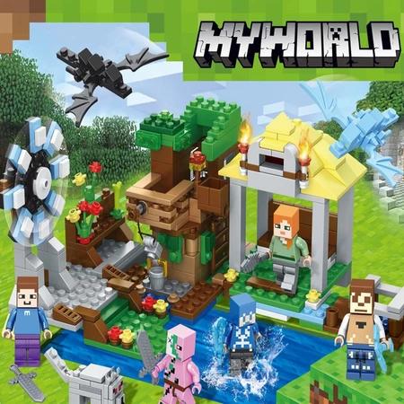 Minecraft Mainan Balok -My world Mainan Anak Block - Minicraft Bangunsusun Model Tree House：140PCS Molka Villa：400PCS Blok Toys Hadiah 3