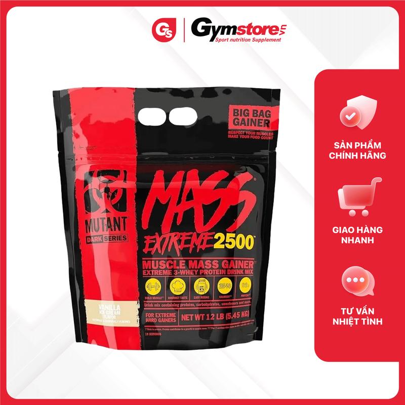 Bột hỗ trợ tập gym Mutant Mass Extreme 2500 12lbs | Made in Canada | GYMSTORE