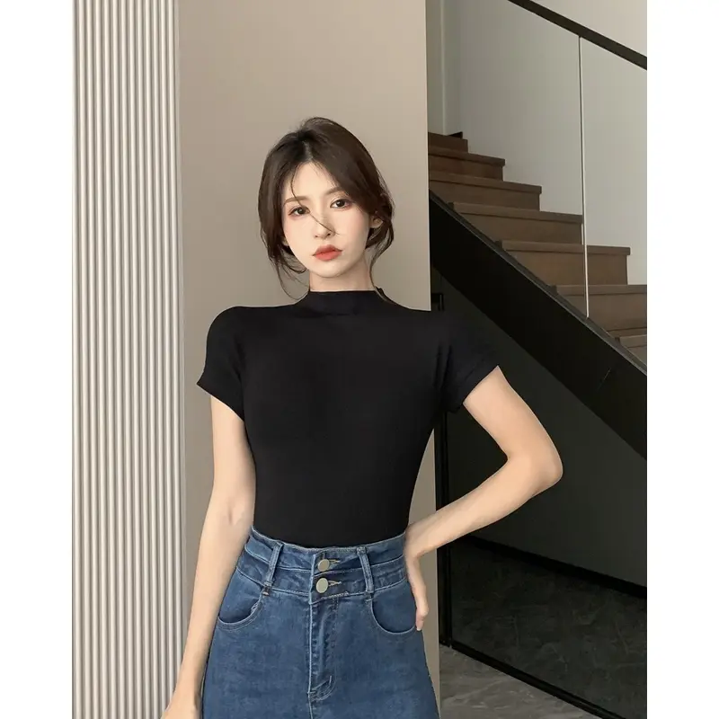 [Premium] Crew Neck Basic Slim T-Shirt (S/M/L) 4