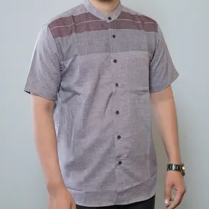 Kahfi-Kemeja koko katun lengan pendek laki laki dewasa Lebaran 2026 Baju