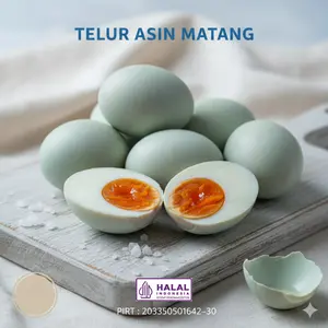TELUR ASIN MASIR DAN BERMINYAK MATANG SIAP SAJI ISI 10 BUTIR