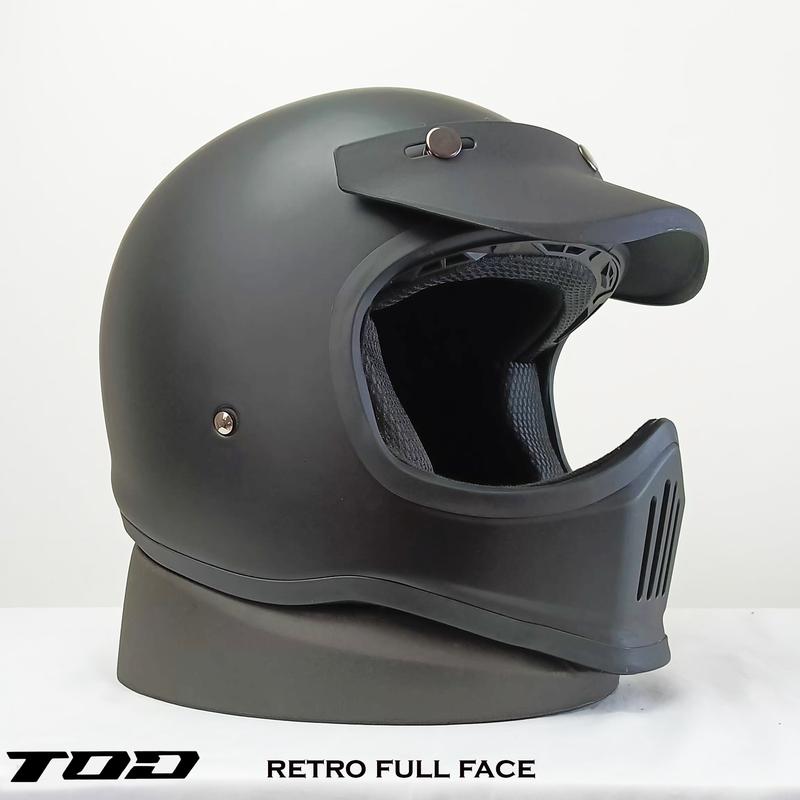 HELM RETRO CAKIL FULL FACE HITAM DAY DEWASA PRIA WANITA ORIGINAL SNI 8