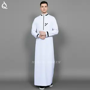 Jubah gamis LIST simple - baju muslim cowok - koko pria dewasa Hitam Katun