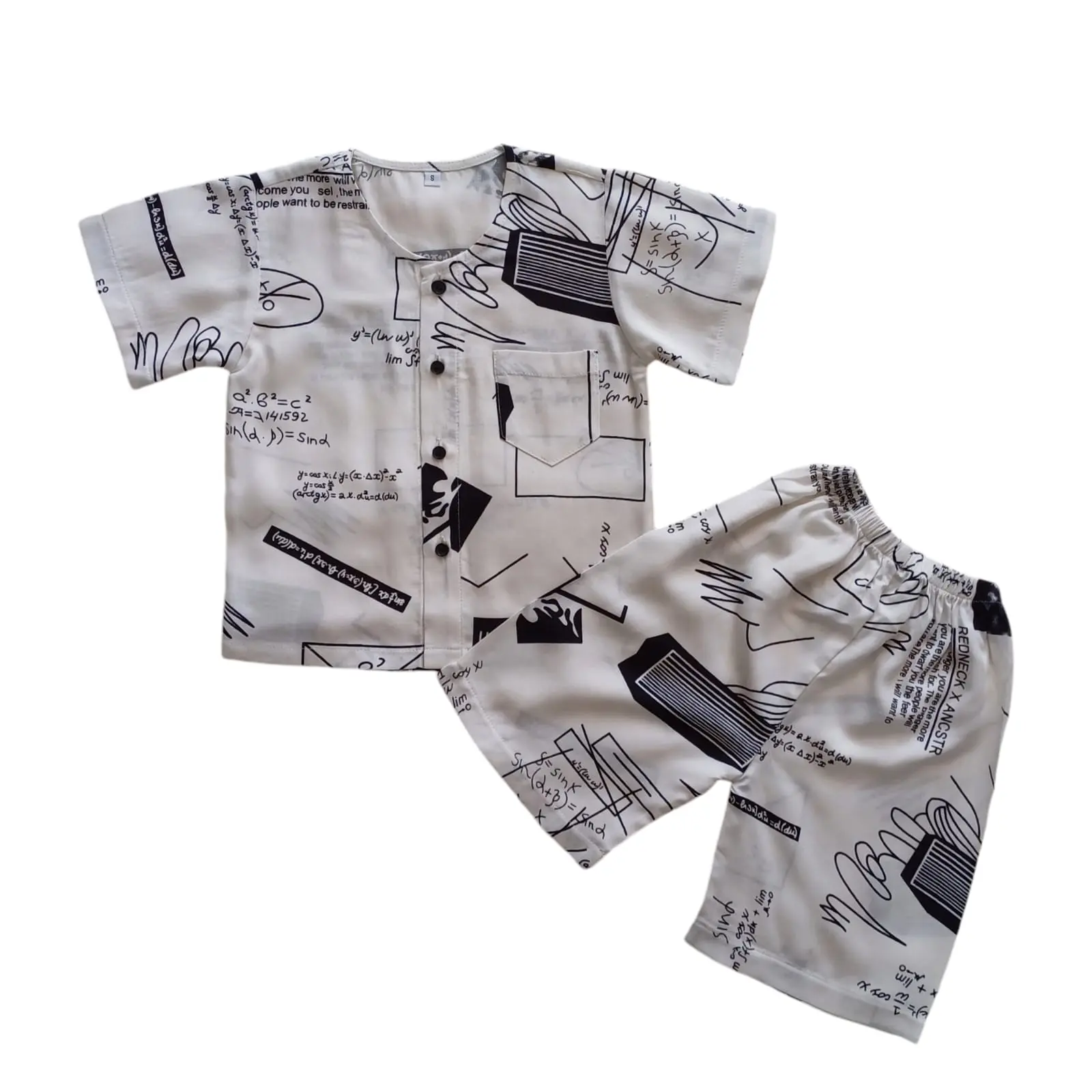 Setelan Anak Laki-Laki Perempuan Usia 2-5 Tahun Bahan Rayon Viscose - Fashion Wine Nightwear Lengan pendek piyama