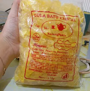 Gula Batu Kristal Premium Potongan Kecil 1kg - mudah di aduk - Rendah Kalori & Alami untuk Makanan dan Minuman  teh kopi & Minuman Herbal Tradisional lainnya Sugar  Food  Bahan