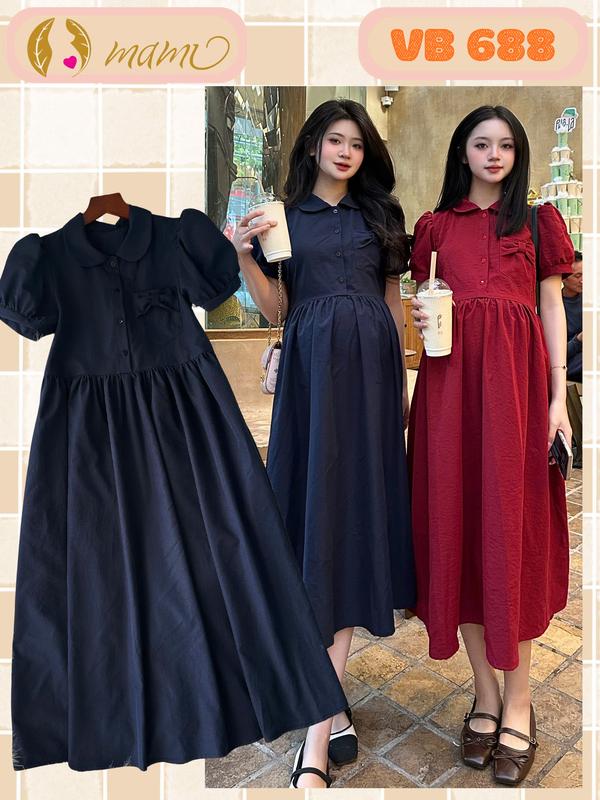 MAMI váy bầu đầm bầu babydoll váy bầu daily đầm bầu công sở xinh sắn sang chảnh váy bầu dáng dài phù hợp mẹ bầu công sở mặc đi làm đi chơi đều xinh