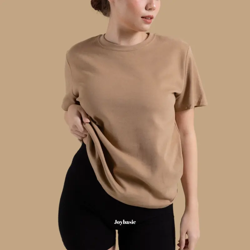 AIJO | Kaos Cewek Polos Oversized Original Basic Cotton Combed Halus - Atasan Wanita Kaos Combed Katun Baju Oblong Simple Dewasa 3