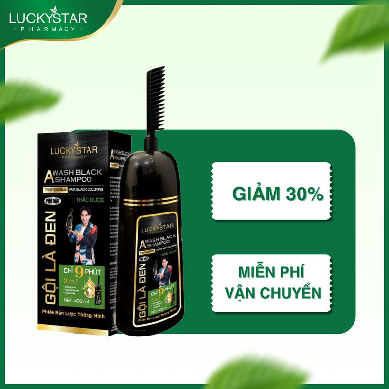 Dầu Gội Phủ Bạc Gội Là Đen & Nâu Thảo Dược LUCKY STAR - Tiện Lợi , Đổi Màu Tóc , Nhuộm Tóc - dầu gội tại nhà - daugo identoc