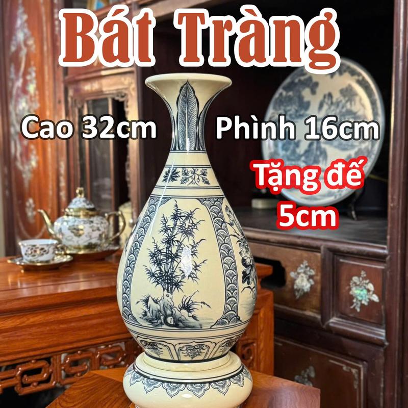 Bát Tràng Bình Tỳ Bà Men Chu Đậu Vật Phẩm Phong Thủy Chiêu Tài Cầu Lộc Về Cho Gia Đạo.