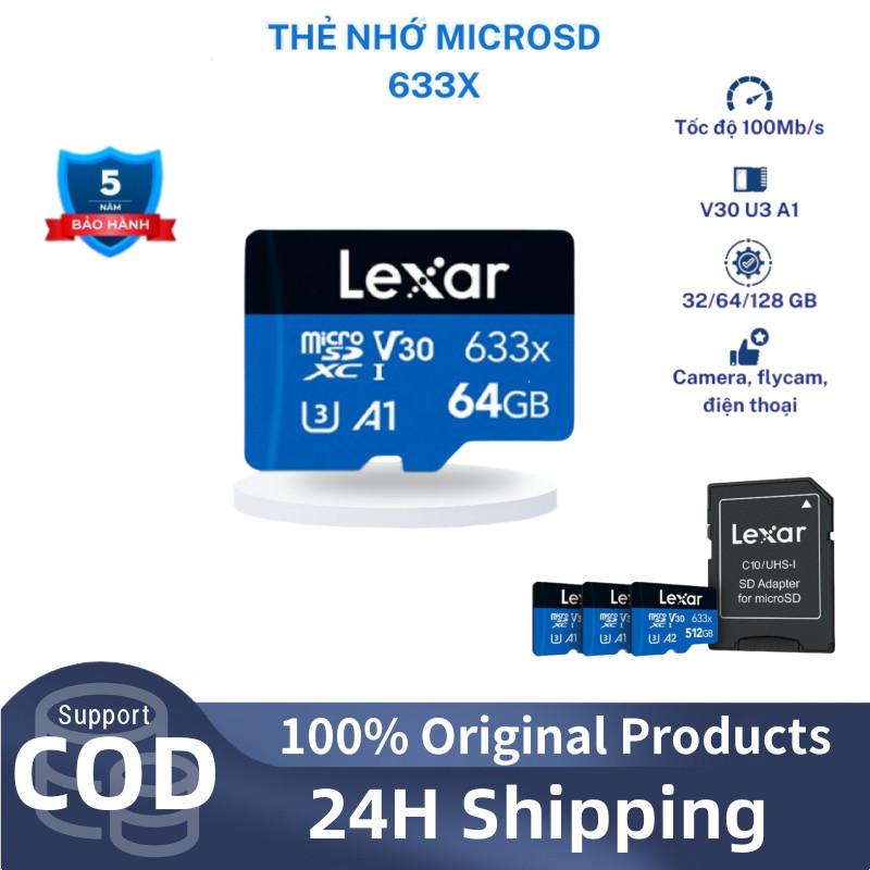 CODThẻ Nhớ CHÍNH HÃNG MicroSDXC Lexar 633x 32GB/64GB/128GB/256GB class 10, A1,…