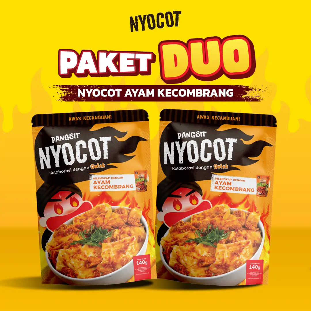 NYOCOT Paket Duo Pangsit Tulang Rangu Ayam Kecombrang Renyah Gurih / Cocok untuk Ngemil / Cemilan Pangsit Chili Oil / Makanan Instant