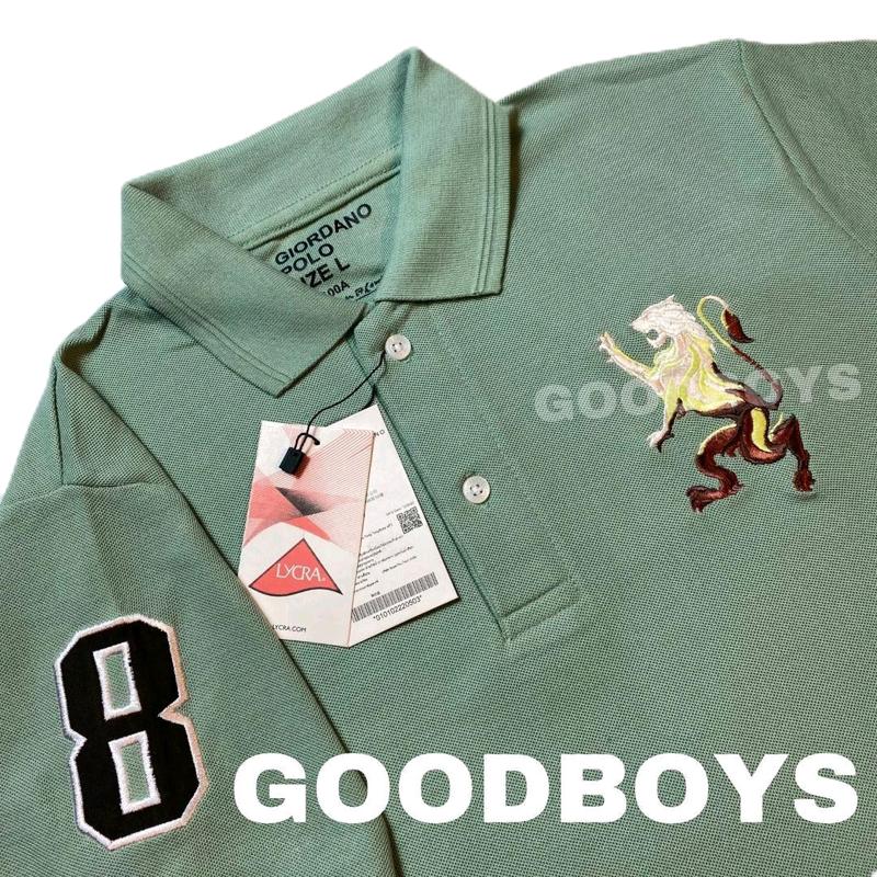 Kaos Polo Shirt Pria Kaos Kerah GIORDANO 3D LION Premium Bottol 3