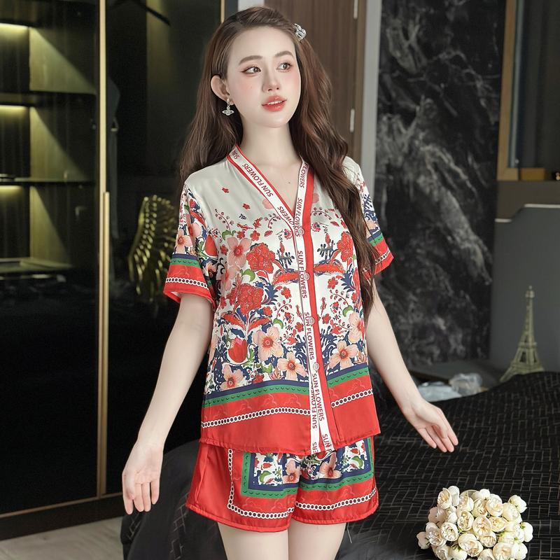  Đồ ngủ nữ pijama mặc nhà set bộ đồ ngủ pyjama Hisexy Lụa Latin cao cấp cộc tay quần đùi P10 Women 