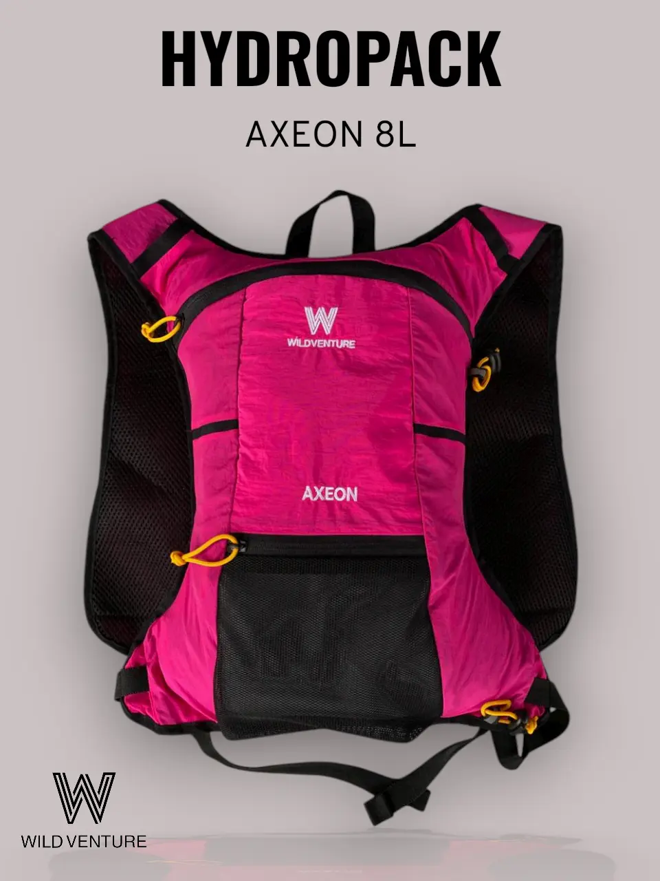WILDVENTURE Tas Hydropack AXEON 8L Sepeda Motorcross Waterproof HYDROPACKK SYSTEM Bahan Nylonn Coated & Mesh Dilipat Kecil Cocokk Naik Gunung 18x6x40cmm