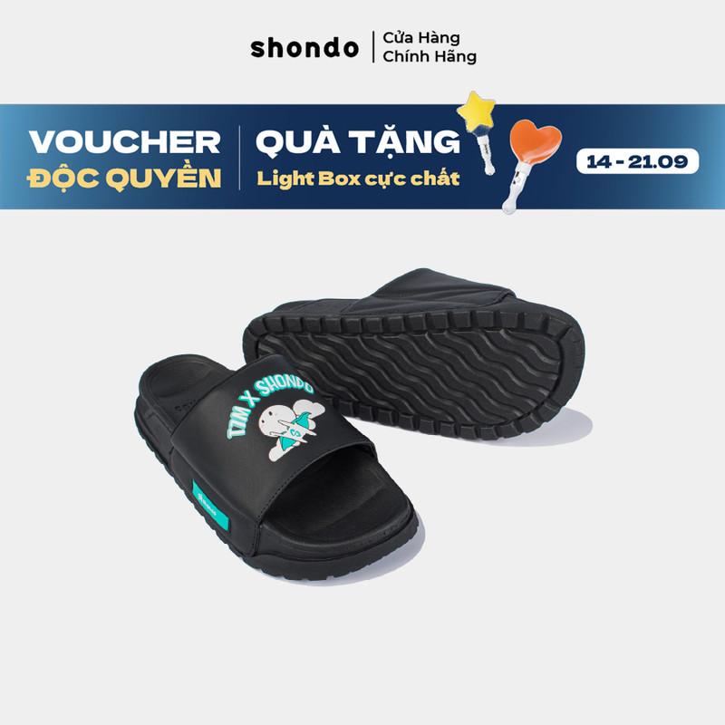   Tăng 1 size  Dép Trendy Nam Nữ SHONDO Thỏ 7 Màu Êm Thời Trang Thích Hợp Đi Học Đi Chơi Đen TRE1414 