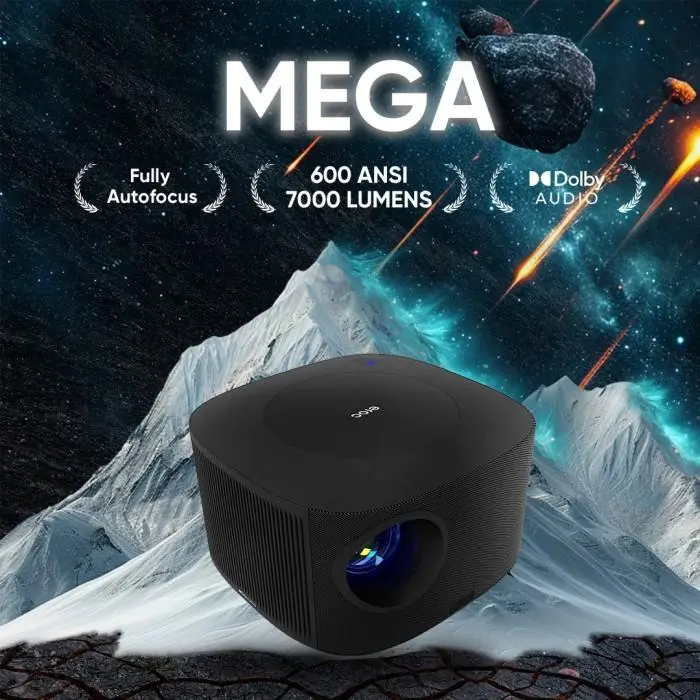 [Smart Proyektor] EROC MEGA- Dolby Audio - Fully Autofocus - Built in Speaker - 7000 Lumens  [BISA CICILAN 12 BULAN] [BISA PAYLATER] led  projector 1
