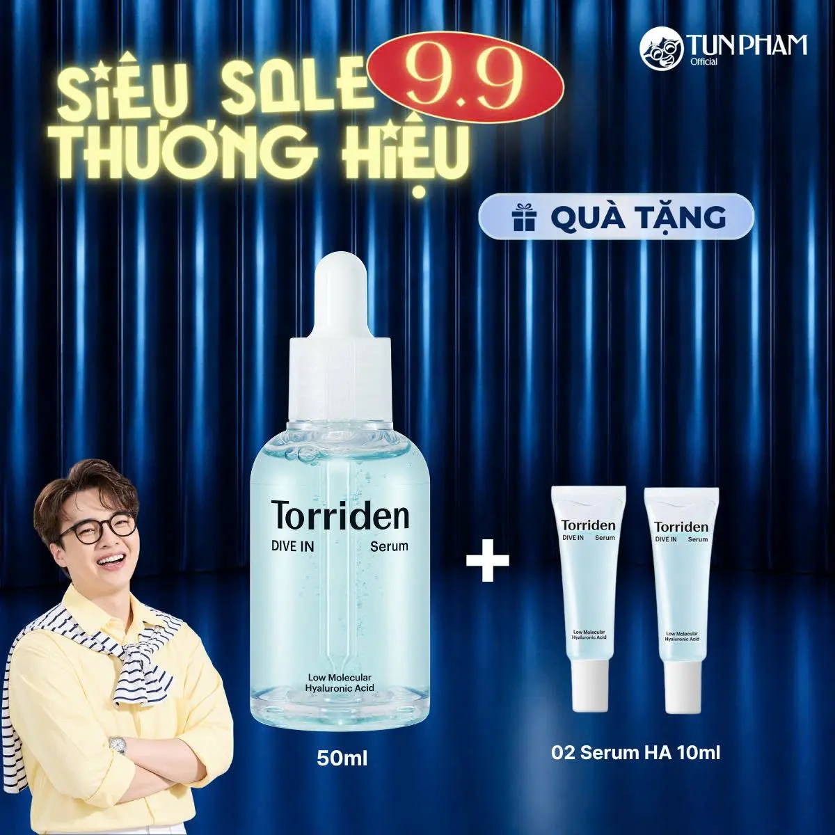 Serum HA Torriden 5D Hyaluronic Acid phân tử nhỏ thấm sâu cấp ẩm làm dịu da DIVE IN Serum 50ml