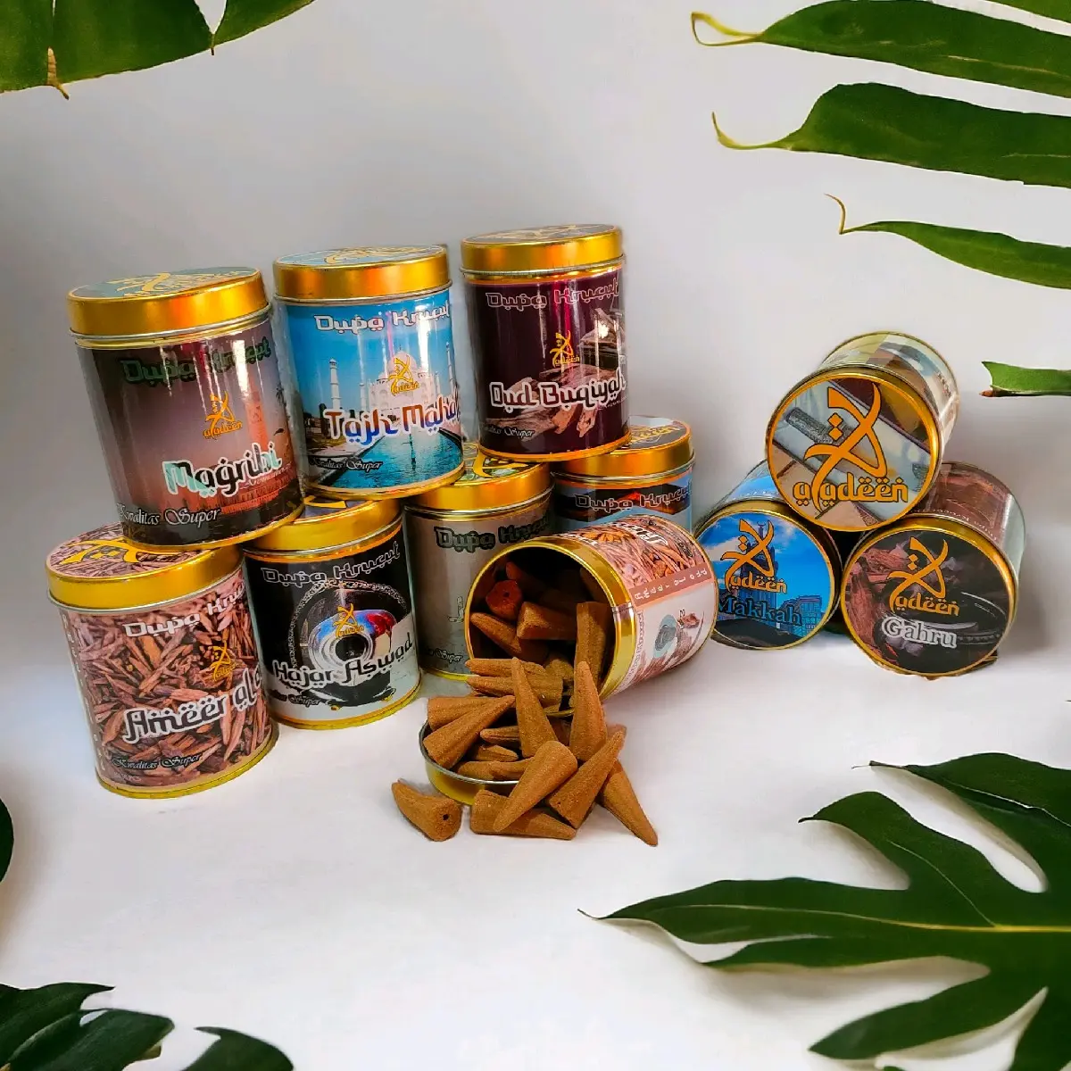 Dupa kaleng super premium Aladeen isi 50 butir bukhur gahru krucut asap bawah