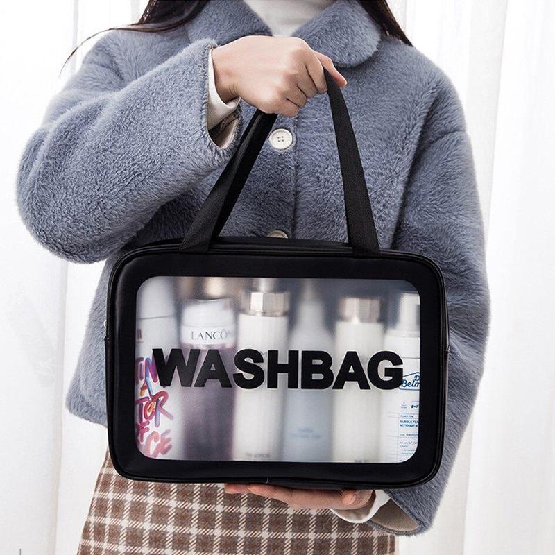 Product Introduction of SUPAMO Waterproof TPU Cosmetic Bag Makeup bag Transparent Storage Bath Bag Hand Printed Portable Wash Bag Cosmetic Bag Makeup bag Beg Makeup Travel Transparent Toiletries Bag Wash 31
