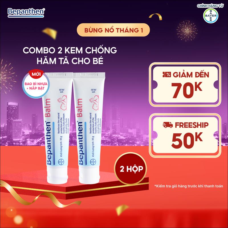  Combo 2 Kem Chống Hăm BEPANTHEN Balm Dạng Kem Mỡ Tuýp 30G 