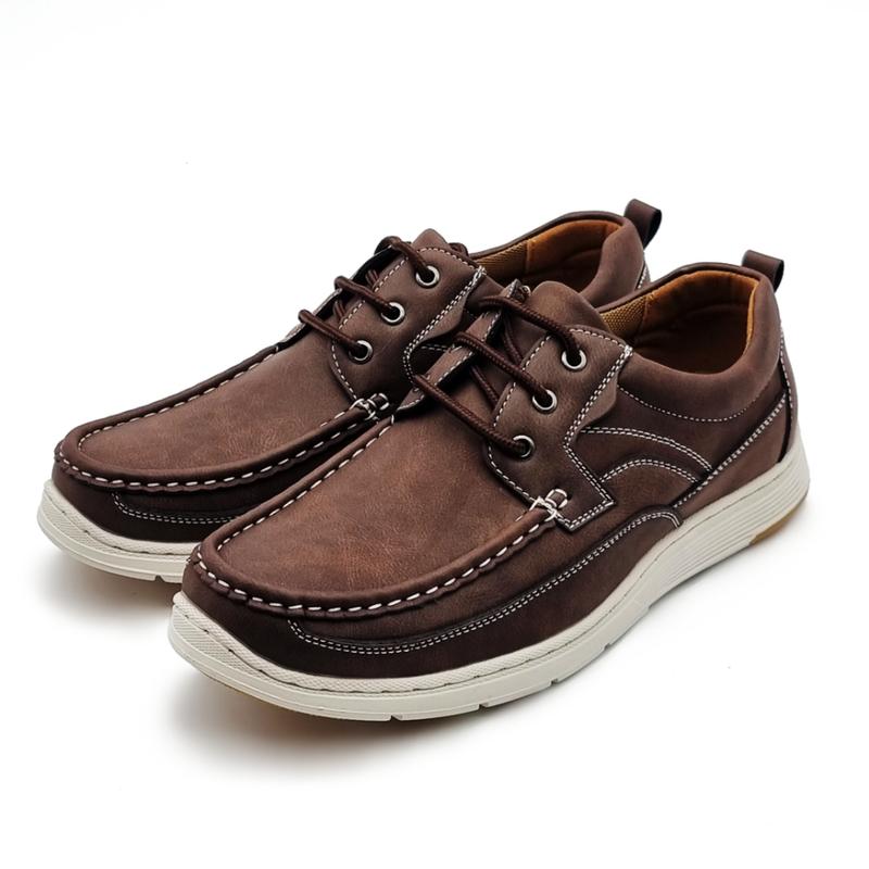 POLO HILL Men White Sole Contrast Stitch Lace Up Shoes PMSL-MS454 0