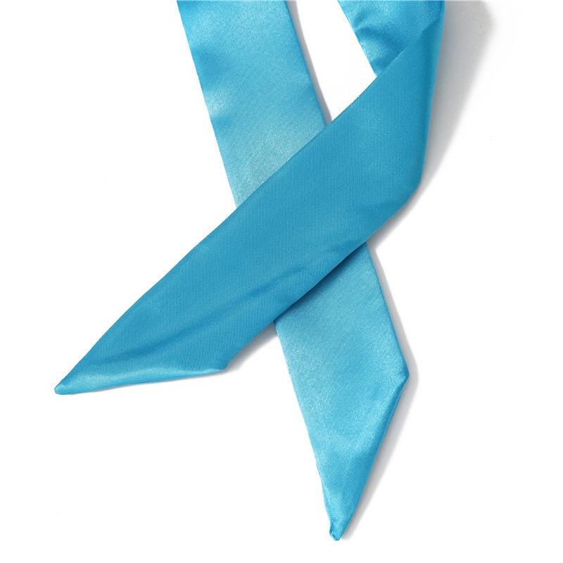 Product Introduction of Plain Long Thin Narrow Silk Scarf Hair Ribbon Scarf Satin Waist Belt Neckties Neckerchief Bow Ties Hair Accessories 19