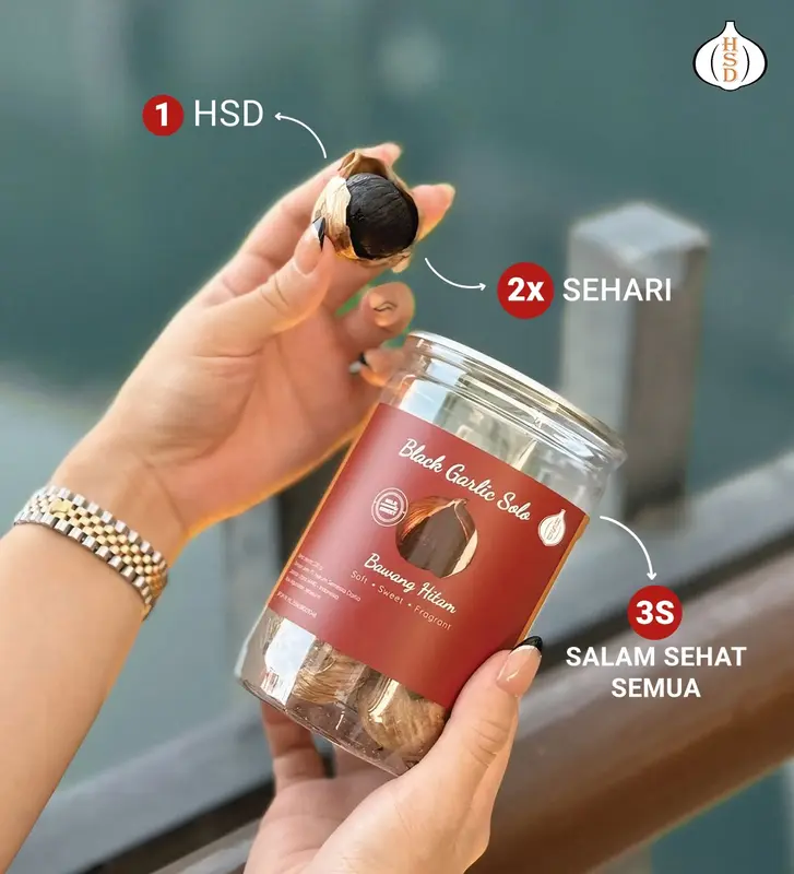 4 BOTOL HSD Black Garlic 100 Gr / Bottle,  Bawang Hitam Spices 3