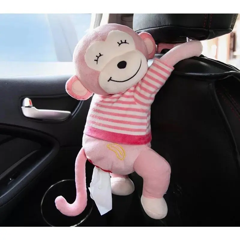 ST- Tempat Tisu Boneka Monyet Gantung Lucu Tempat Tisu Gantung Mobil Lucu Mewah