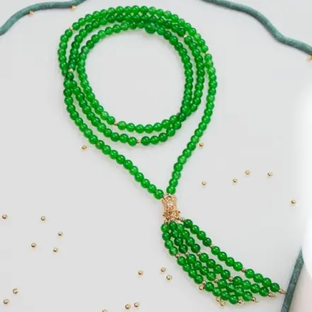 20230510627PENGJIANTAO Emerald spicy green millet beads quartz four-layer twist jewelry set Necklaces/bracelets