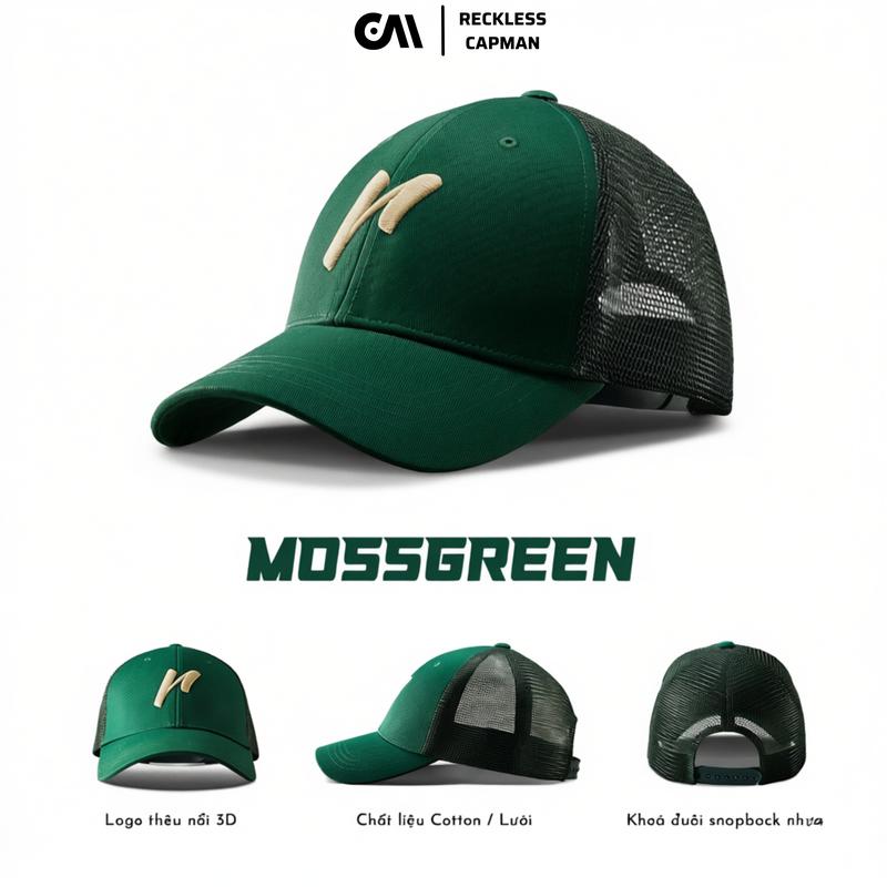 Reckless Capman Nón Lưỡi Trai Signature Mesh-Back Cap Vải Kaki Cotton Có Lưới Thoáng Khí Kích Thước 56cm Khóa Bấm Điều Chỉnh Phù Hợp Hoạt Động Ngoài Trời Sản Xuất Tại Việt Nam
