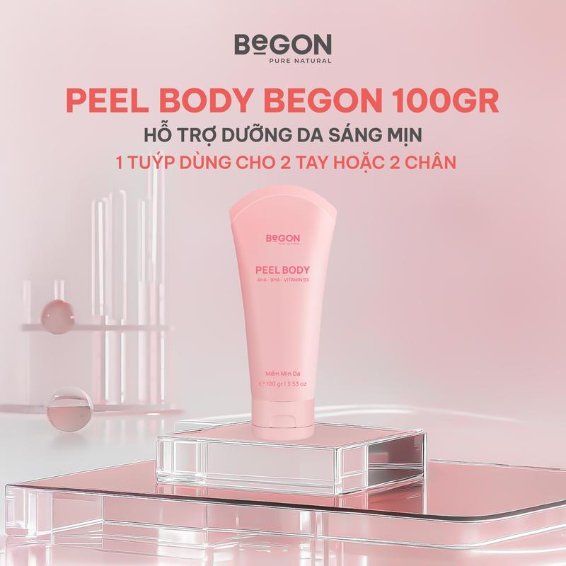  Kem Peel Body  Peel Hồng  Hỗ Trợ Dưỡng Sáng Da Mịn Màng BeGON 100gr 
