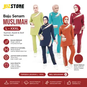 Setelan Baju Olahraga Wanita, Baju Senam Muslimah, Gym, Sportwear, Sporty, Seragam