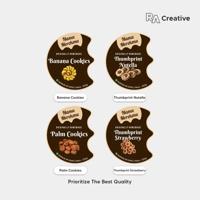Sticker Label Kue Kering dan Parcel Idul Fitri Bulat Custom/ Lebaran 2