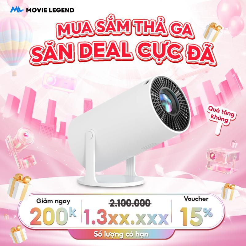 HN_Khung Màn Máy Chiếu Mini S6 HD Movie Legend - Hỗ Trợ Full HD Projector Led Bluetooth Xem Phim máy chiếu