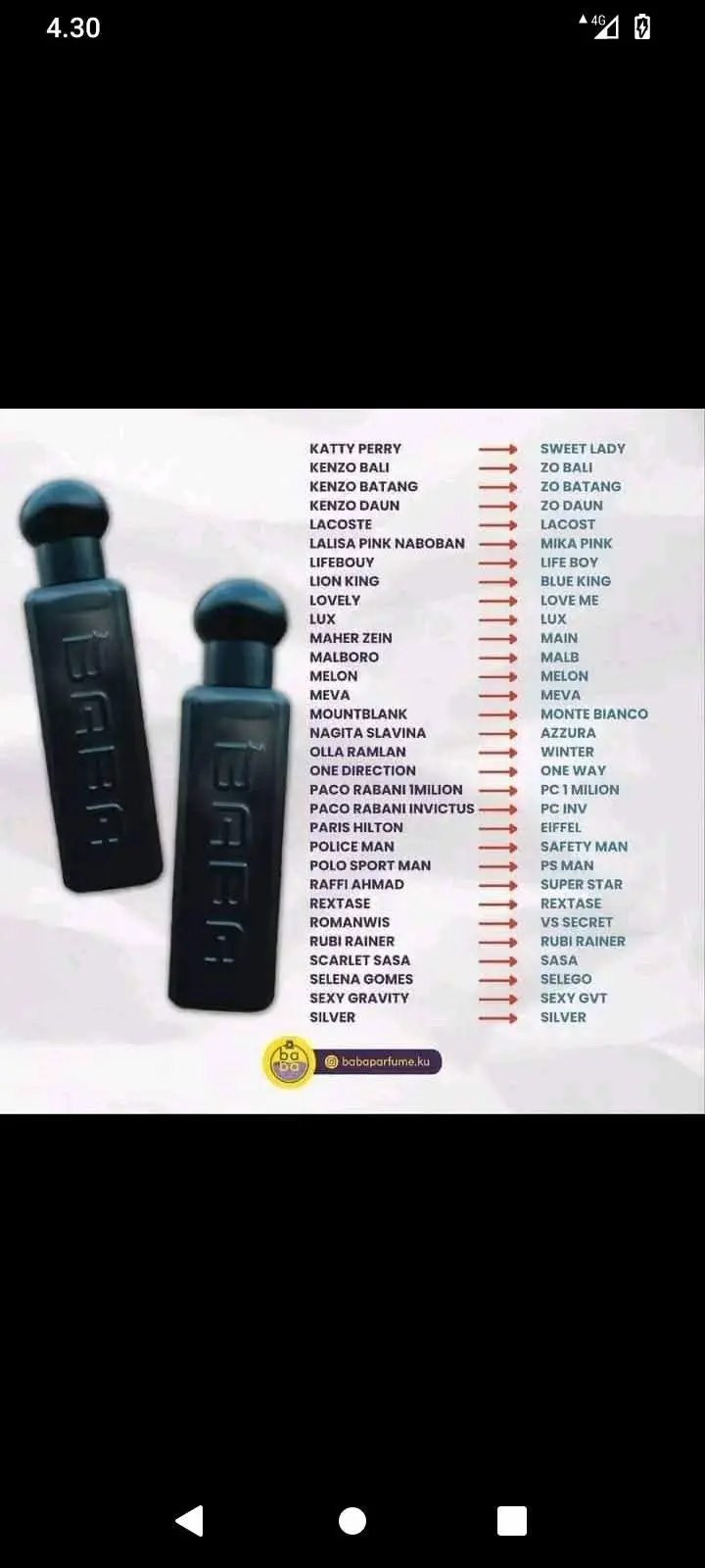 Baba parfum aroma gs pink by inspired guest pink Wanita Mani