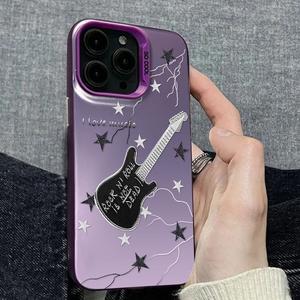 บุคลิกภาพ Lightning Guitarเข้ากันได้กับเคส iPhone16 พรีเมี่ยม Sense iPhone15 ใหม่ iPhone14 ป้องกันการตก 13/12 สีเงินความคิดสร้างสรรค์ 11 / XSMax การ์ตูน XR / XS / 8Plus ‌สำหรับผู้ชายและผู้หญิง