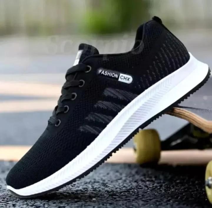 Product Introduction of diskon promo sepatu sneakers pria kekinian kerja olah raga ngampus kuliah sekolah harian jalan formal kasual hits viral Shoes Snekers Casual Hitam Sport Running Putih Black chx Olahraga 9