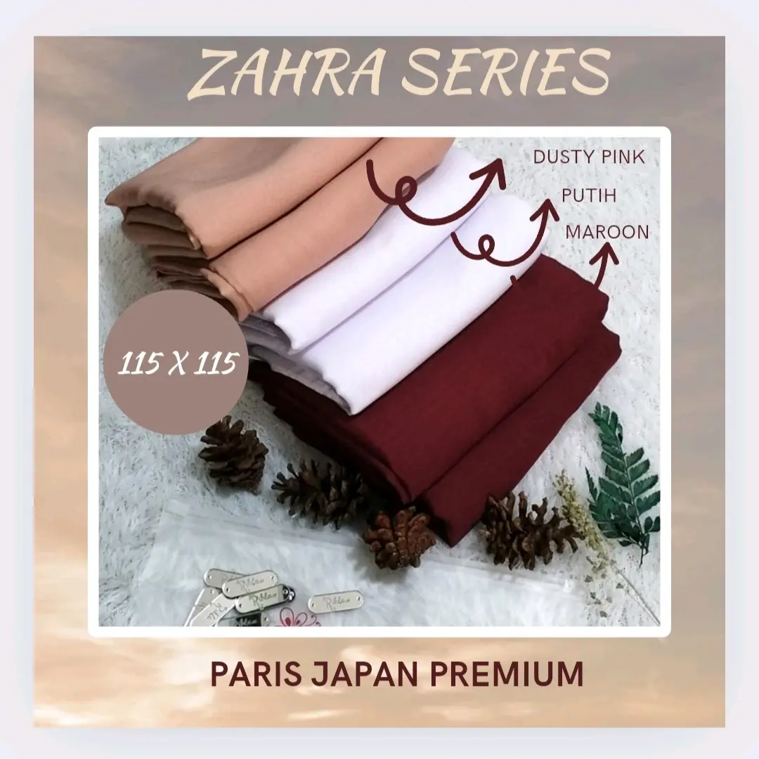 HIJAB SEGI EMPAT PARIS JAPAN PREMIUM ZAHRA SERIES BY RIHLA.ID