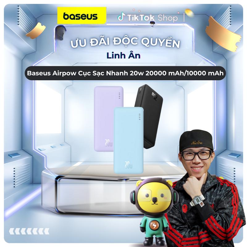Baseus x Linh Ân Baseus Cục Sạc Nhanh 20w 10000 mah 20000mah Cho iphone 15 14 13 12 Android