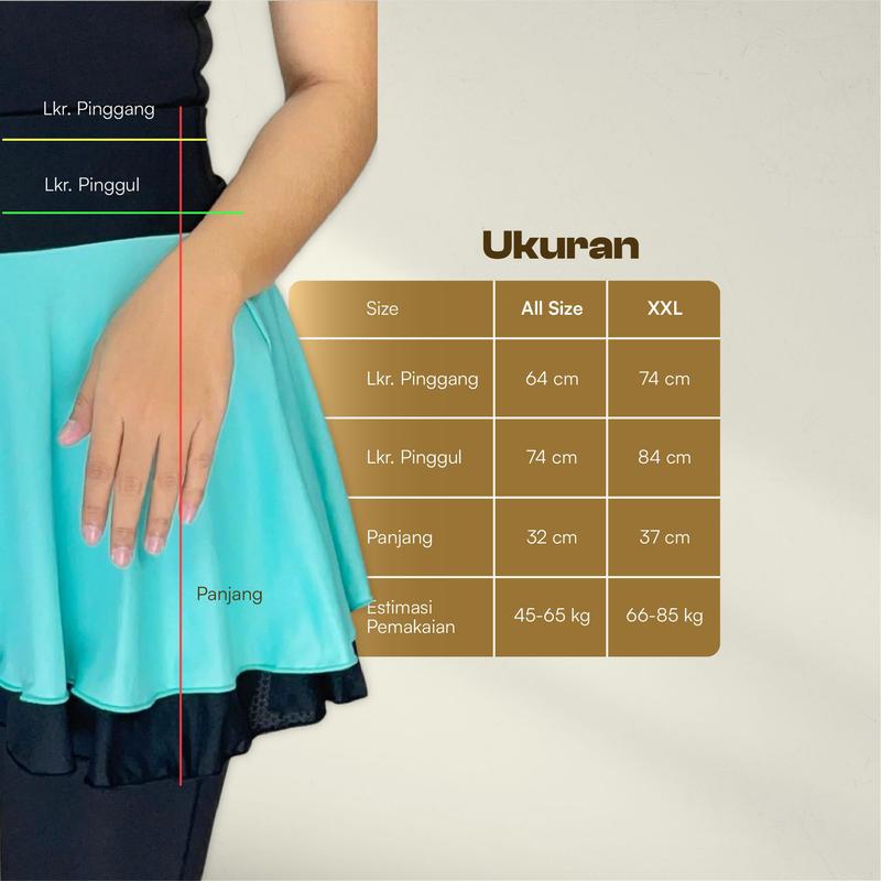 KADENS Outer Rok/Sport Skirt/Rok Mini Olahraga Wanita/Rok Olahraga Wanita/Rok Mini Tenis Gym Senam Yoga Aerobic Zumba/Tennis Mini Skirt 4
