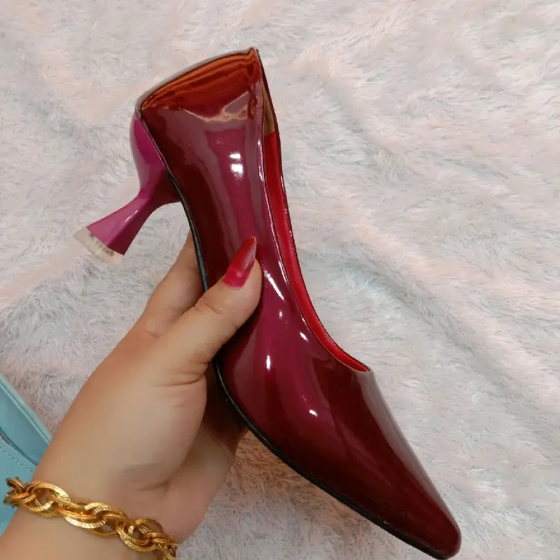 Sepatu wanita IMP hells 5/7 cm glosy kristal premium tapak karet anti licin 8