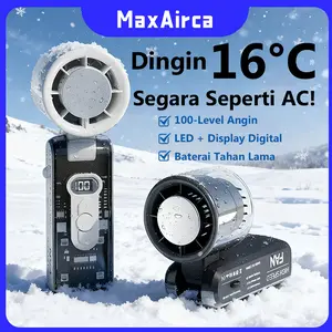 MaxAirca Kipas genggam pendingin berkecepatan tinggi portabel, Genggam / Meja / Kalung Leher